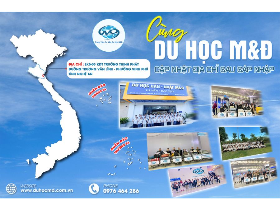 Trung tâm tư vấn du học M&Đ cập nhật địa chỉ mới tại Nghệ An sau sáp nhập hành chính