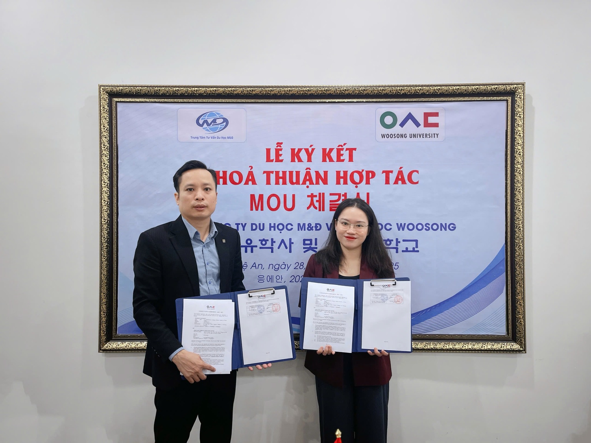 Lễ ký kết Thỏa Thuận Hợp Tác MOU giữa Công Ty Du Học M&Đ và Woosong University