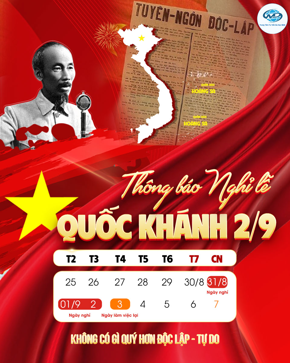 Thông báo nghỉ lễ Quốc khánh 02/09/2025